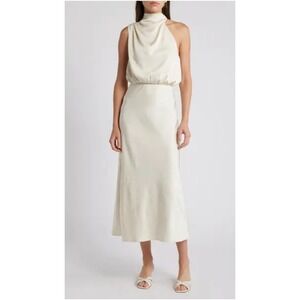 En Saison Greta Bias Cut Dress In Champagne Ivory‎ Formal Wedding L Cream